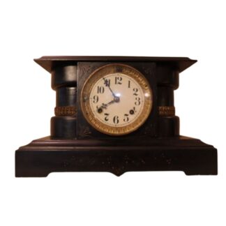 Antique Victorian Black Marble Mantel Clock - Houston Local Pickup Only - FOR REPAIR