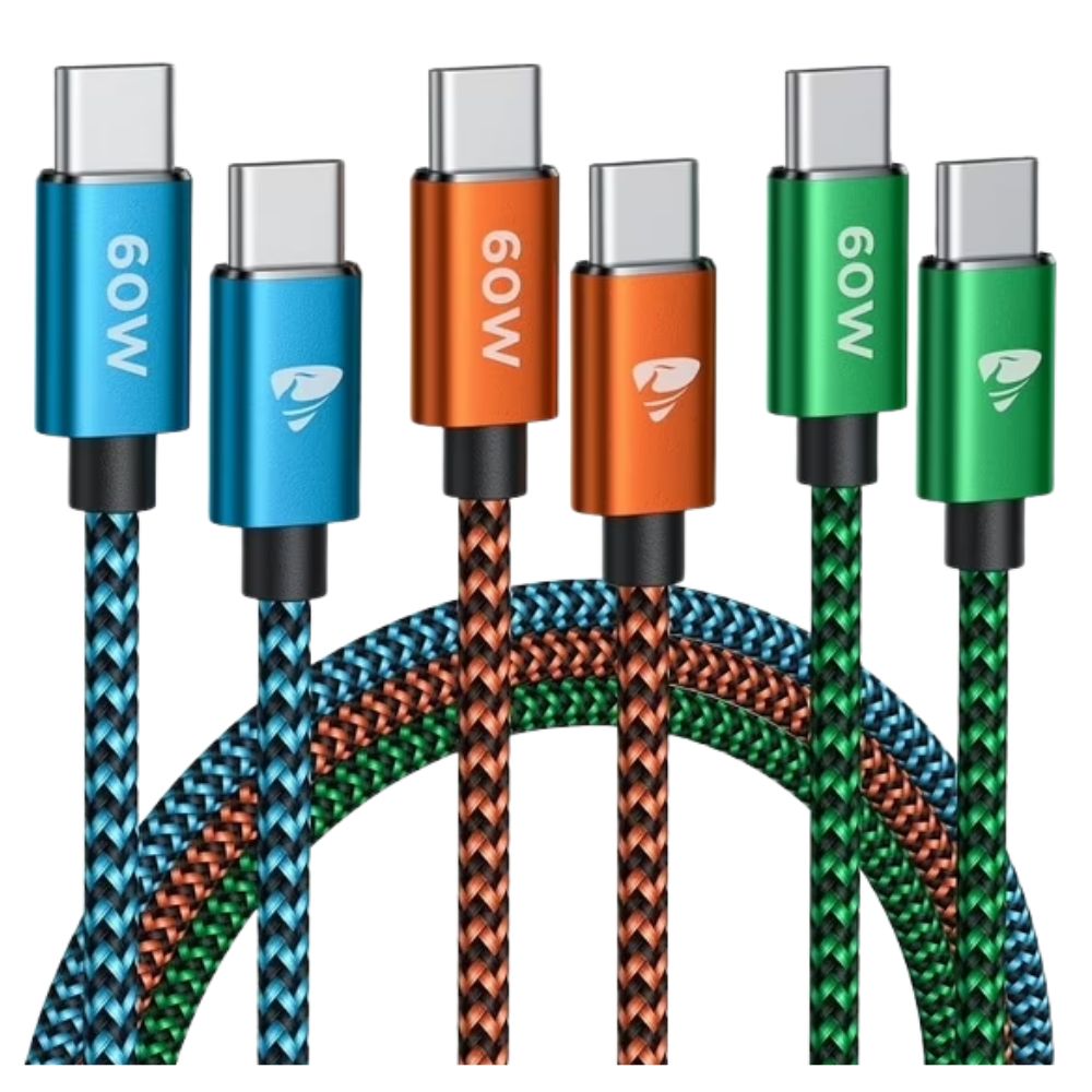 USB-C Braided Charging Cable 3-Pack